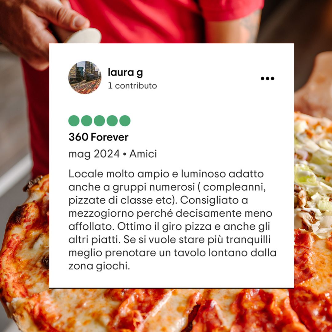 Recensione Pizzeria 360 su TripAdvisor